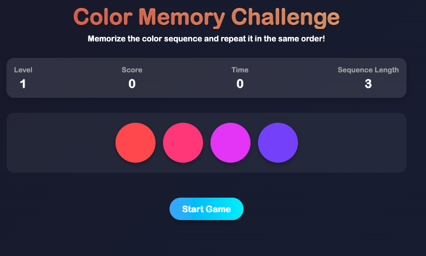 Color Memory Challenge